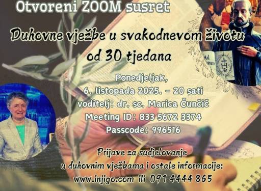 Otvoreni Zoom susret uoči početka Duhovnih vježbi od 30 tjedana