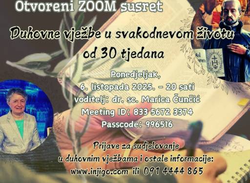 Otvoreni Zoom susret uoči početka Duhovnih vježbi od 30 tjedana
