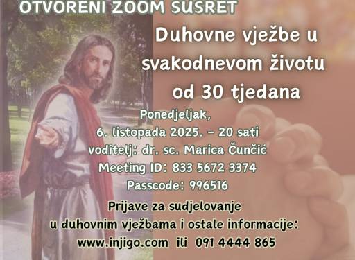 Otvoreni Zoom susret uoči početka Duhovnih vježbi od 30 tjedana